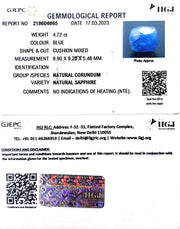 4.72/CT Natural Blue Sapphire with Govt Lab Certificate-BLUSA9S